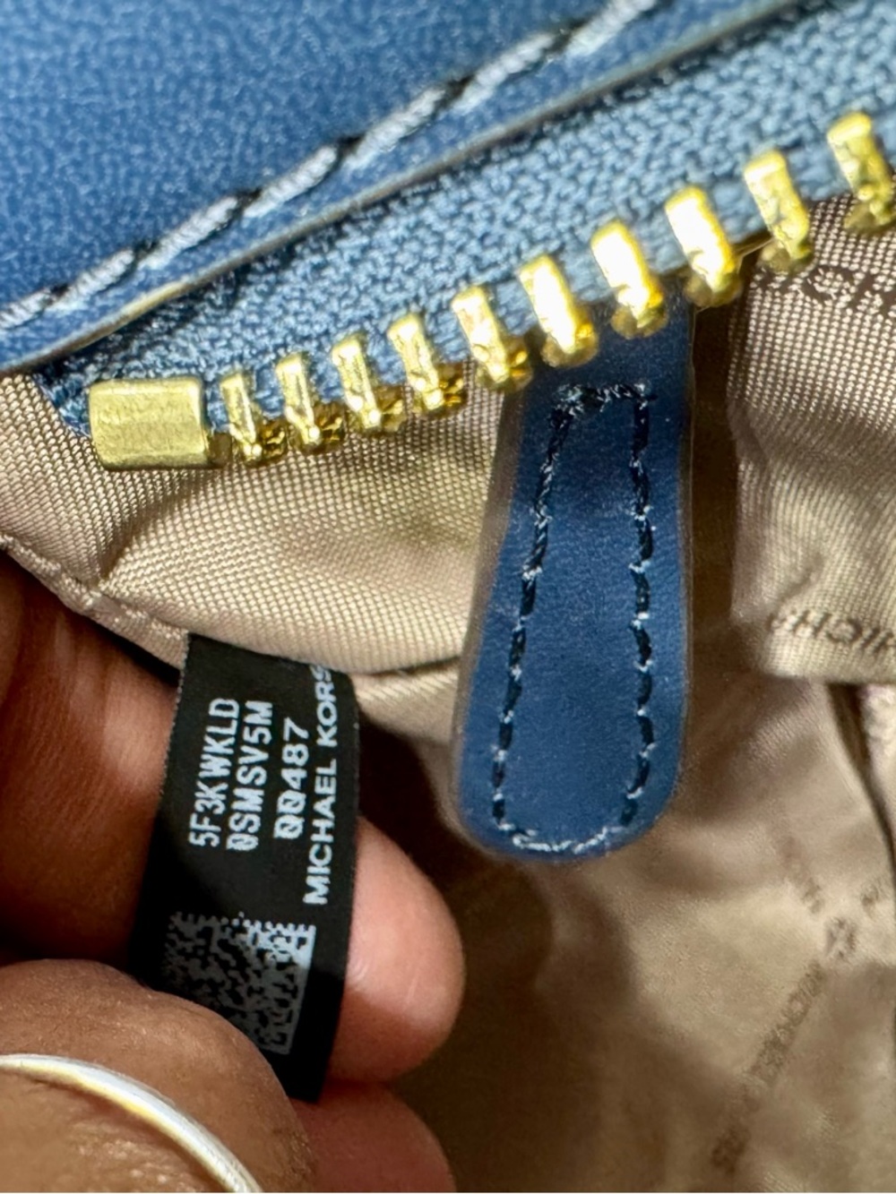 Michael Kors Freya Navy Blue Pebbled Leather Satchel with Detachable Strap - Picture 7 of 12